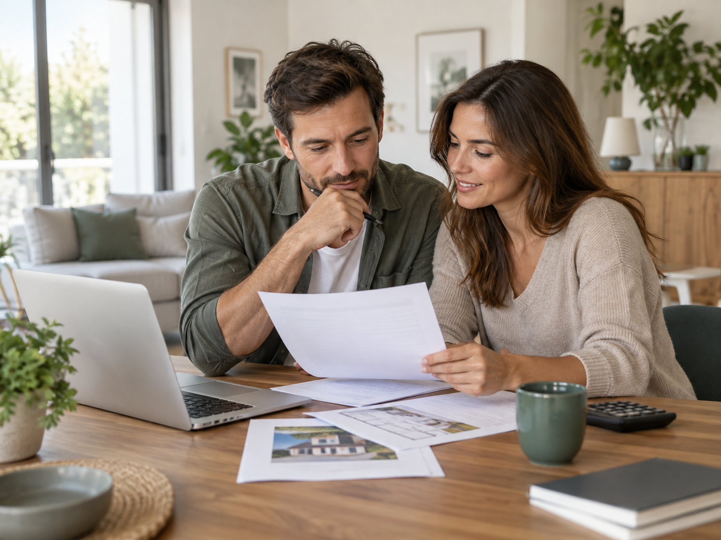 Escena realista relacionada con hipotecas y análisis financiero